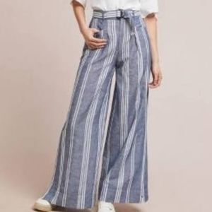 Anthropologie wide leg linen pants